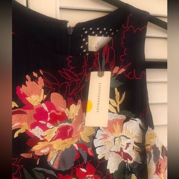 NWT Anthropologie Tanzine Embroidered Midi Dress - Picture 4 of 6